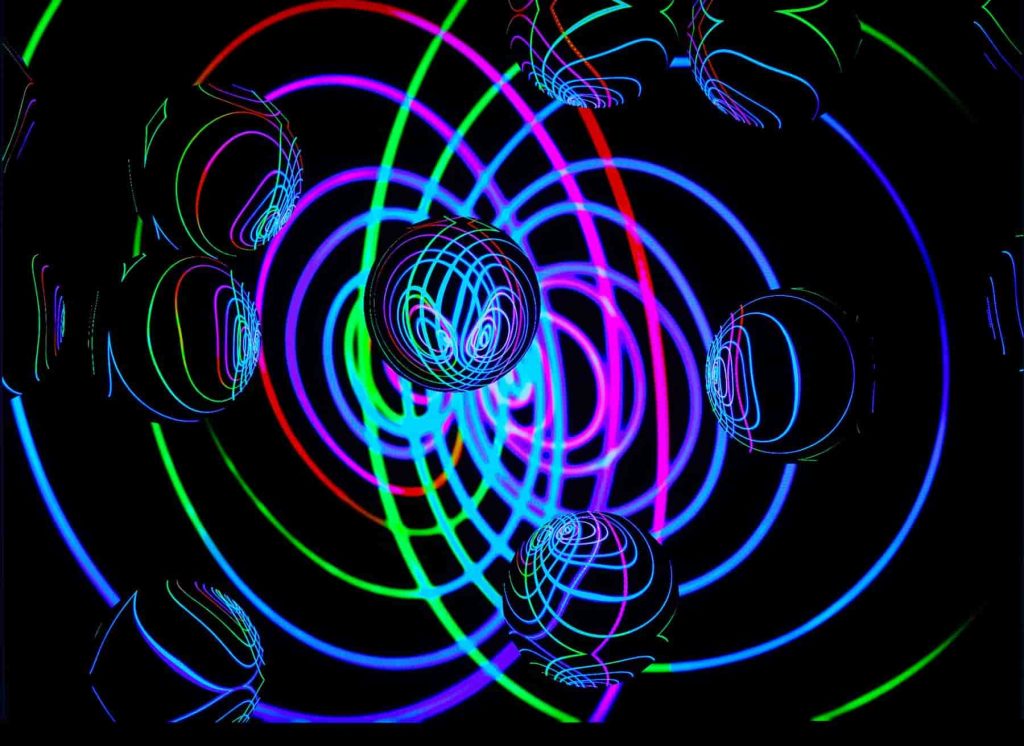 abstract rings of colorful light